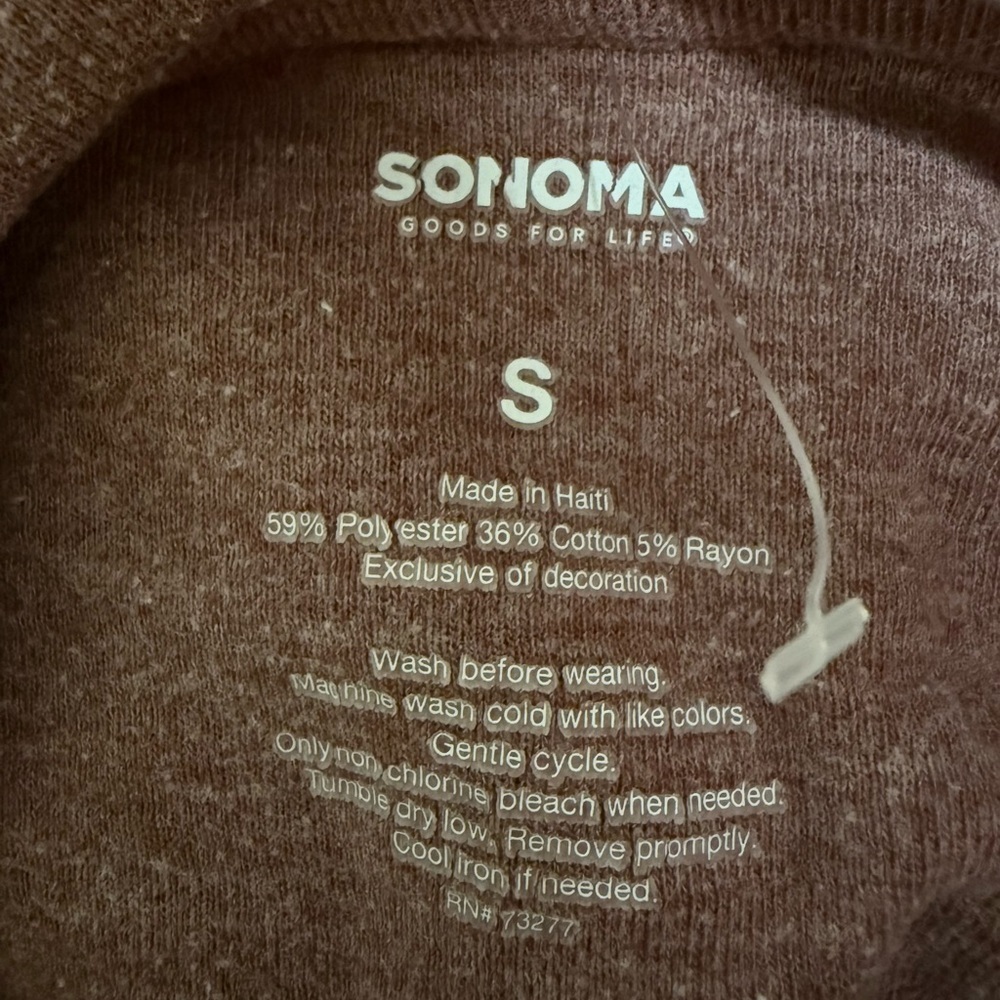 Sonoma Women's Burgundy Striped Hoodie - Picture 4 of 4